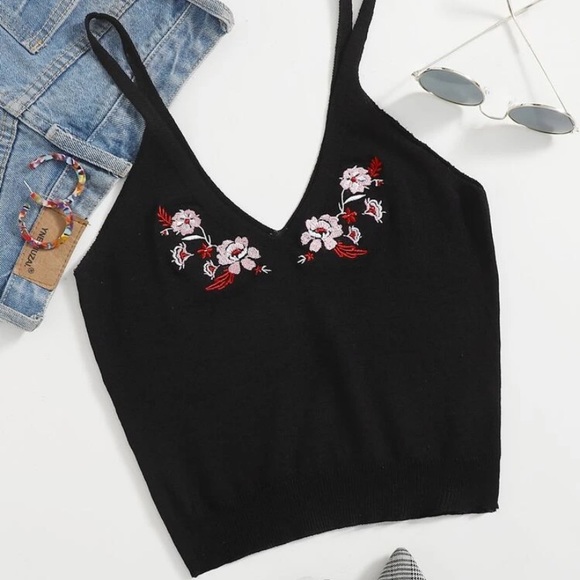 SHEIN Tops - ✨3/$9✨SHEIN Embroidered Tank Top